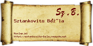 Sztankovits Béla névjegykártya